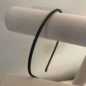 Black Satin Ribbon Wrapped Rhinestone Headband